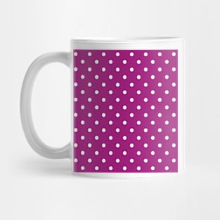 White Polkadots on purple background Mug